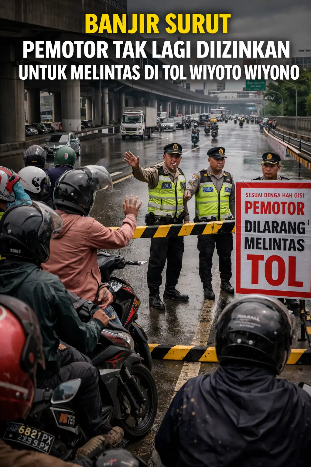 You are currently viewing Banjir Surut, Pemotor Tak Lagi Diizinkan Untuk Melintas di Tol Wiyoto Wiyono