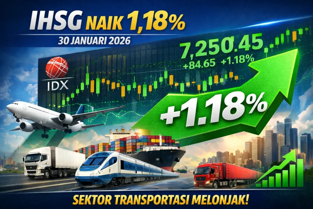 IHSG Hari Ini 30 Januari 2026 Melesat 1,18%, Sektor Saham Transportasi Melompat