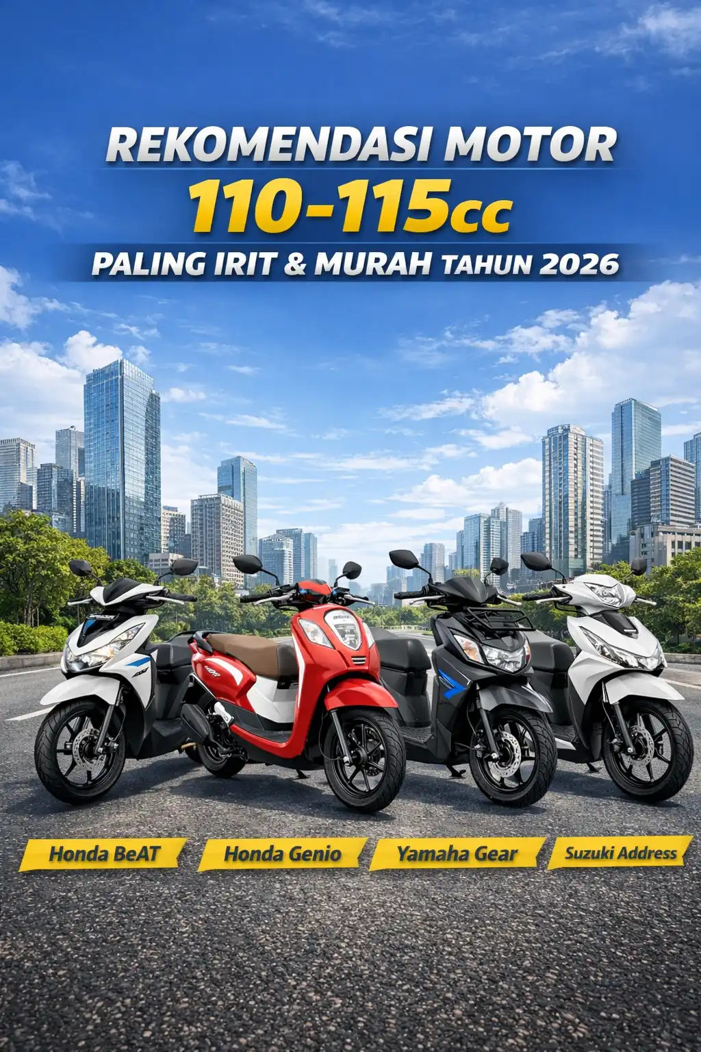 Read more about the article Rekomendasi Motor 110–115cc Paling Irit dan Juga Murah di Tahun 2026