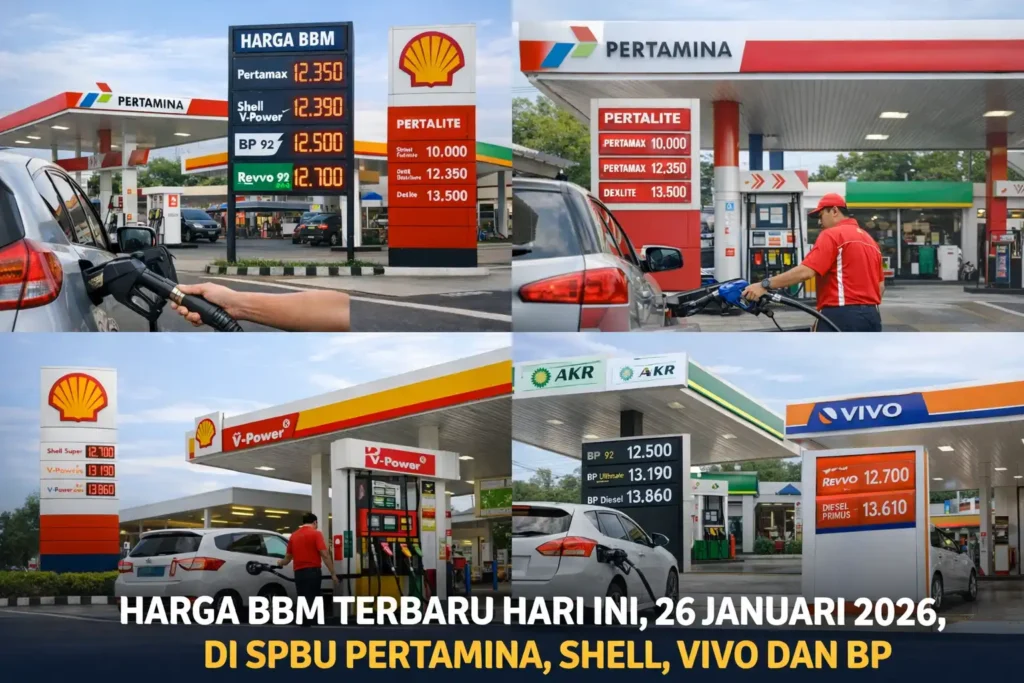 Update Terbaru Harga BBM Hari Ini 26 Januari 2026 di SPBU Pertamina, Shell, Vivo dan BP