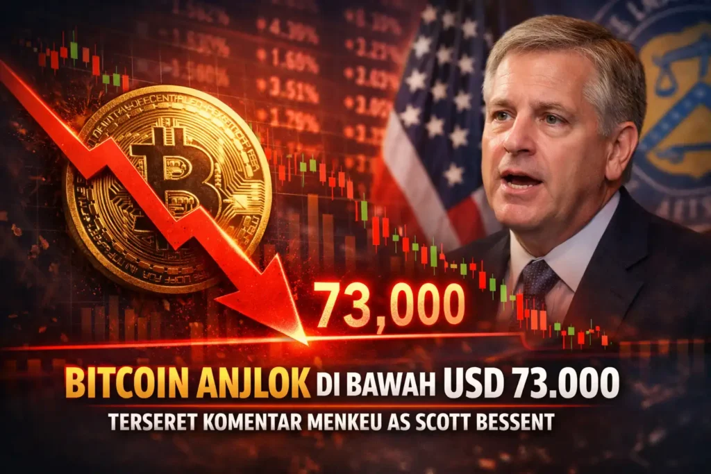 Harga Bitcoin Anjlok HIngga di Bawah USD 73.000 Terseret Komentar Menkeu AS Scott Bessent